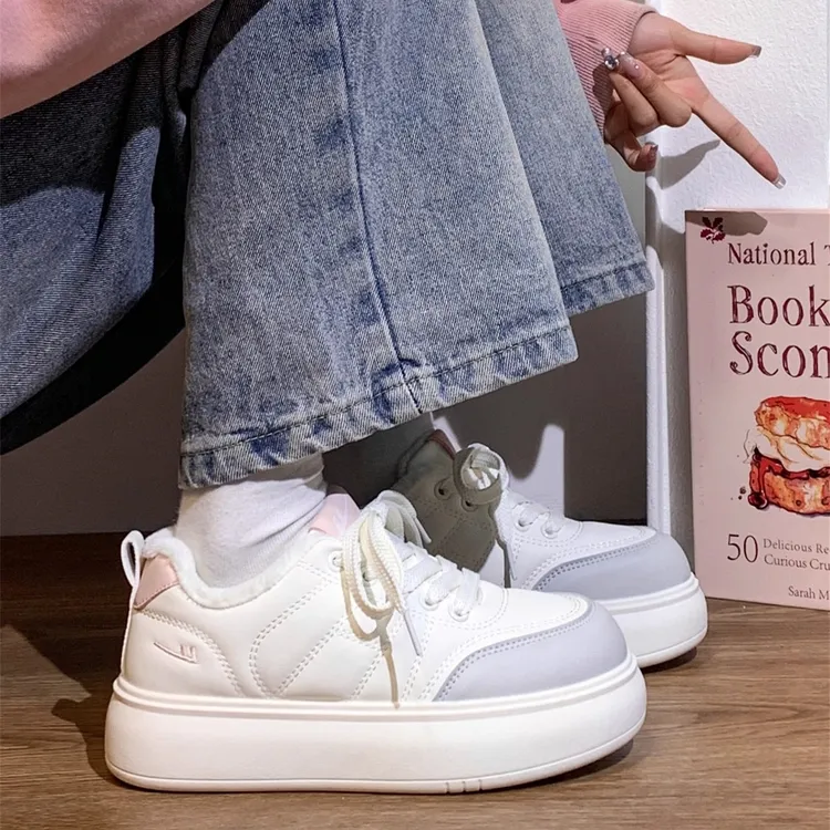 回力2025冬季新款加绒加厚二棉鞋子女保暖小众设计板鞋复古小白鞋