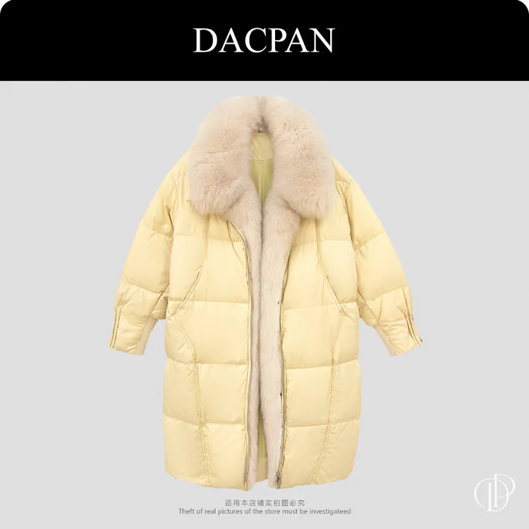 DACPAN-“布朗山”狐狸毛领鹅绒长款羽绒外套 2025/盼·PP 017-115