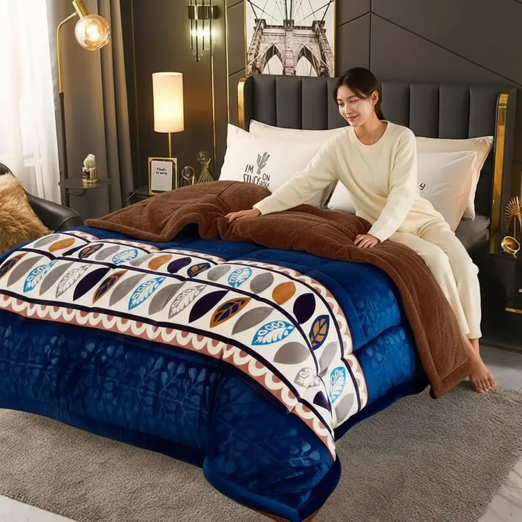 【西藏包邮】冬季加厚双面绒大豆棉棉被防静电保暖