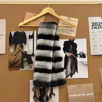 【GeShi】龙猫色黑白条纹围脖双面秋冬保暖围巾1090