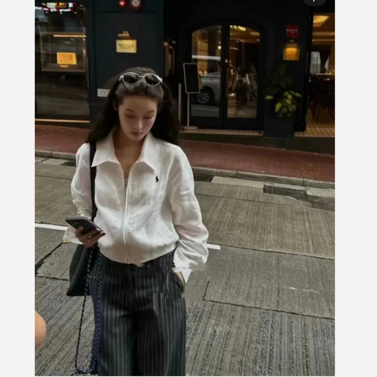 小个子棉麻夹克外套女2025新款翻领小马长袖短款宽松显瘦百搭上衣
