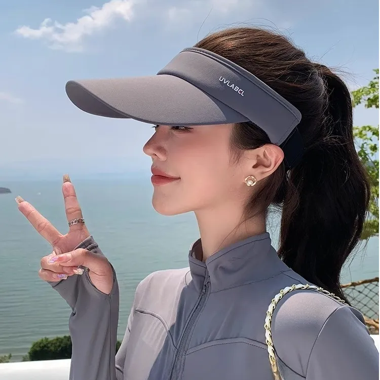 空顶帽防紫外线女士遮阳透气户外运动跑步遮阳帽休闲钓鱼骑车帽子