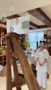 茶道摆件0000无垢木高脚花台19*63  9001
