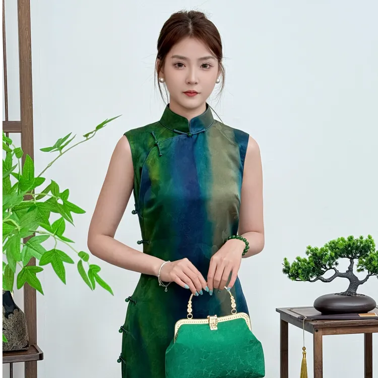 青玉案』透孔罗红云纱轻奢绝美优雅复古春夏季新款旗袍9509-1-135