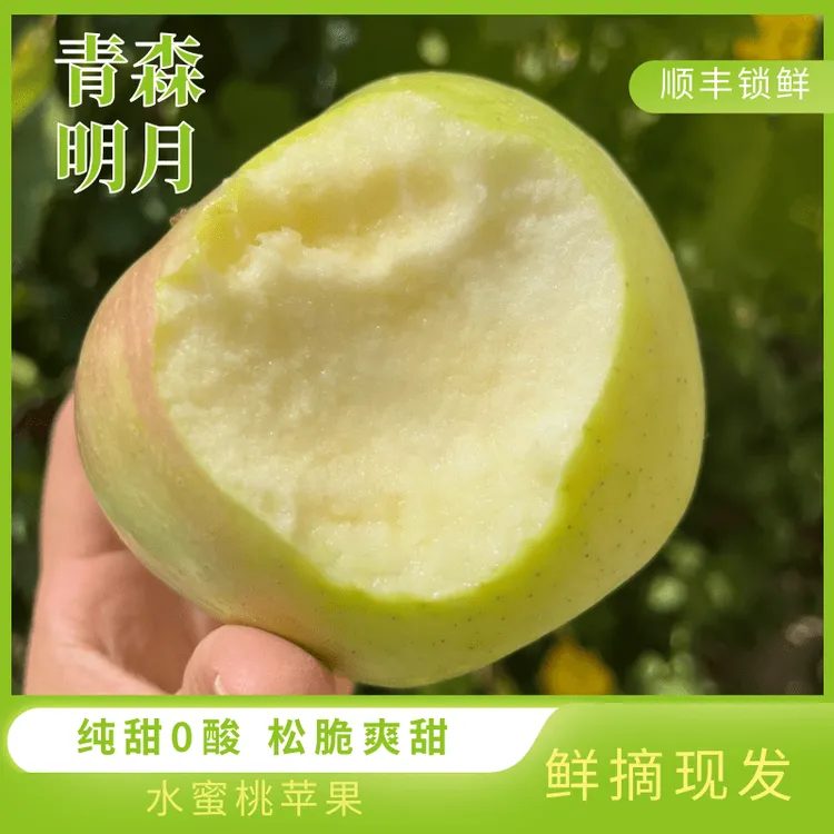 【顺丰】山东青岛宝山青森明月苹果纯甜松脆时令新鲜采摘产地直发