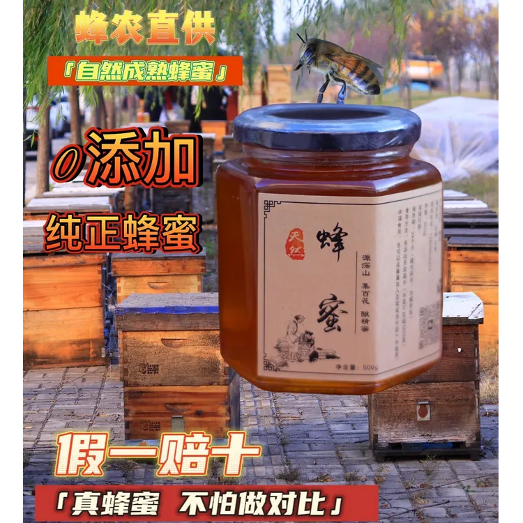 【假一赔十】蜂农直发自然成熟土蜂蜜  百花蜜 农家严选500g1罐