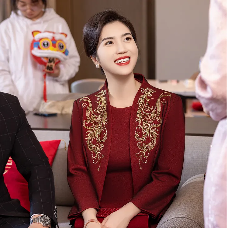 《锦懿》喜婆婆婚宴装2025新款婚礼妈妈礼服两件套小个子