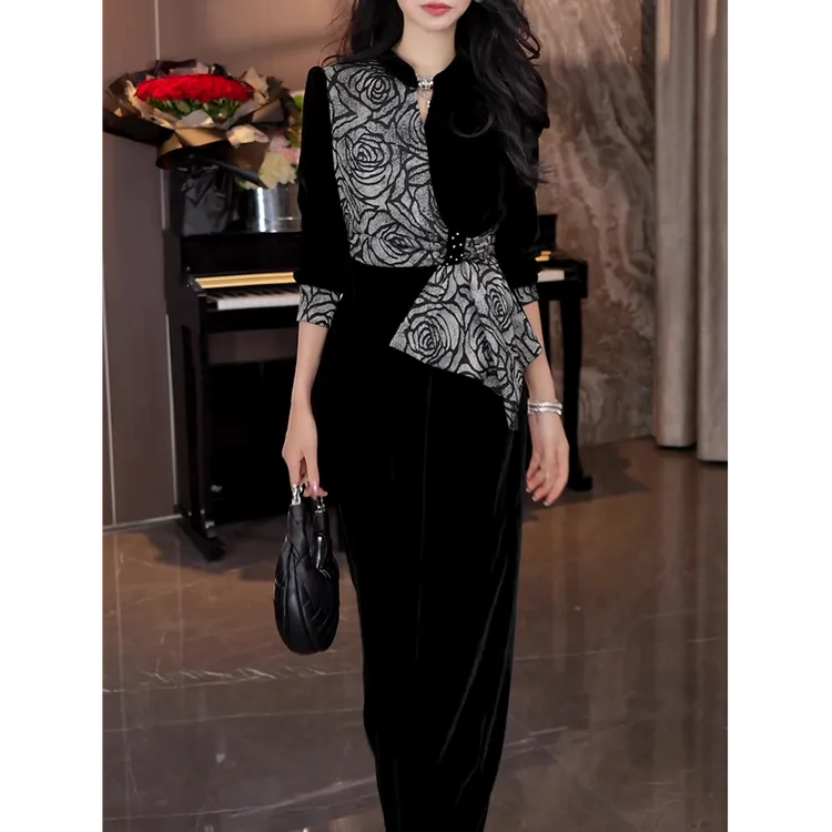 高级感轻奢法式套装女2025春秋新款洋气优雅收腰长袖衬衫+黑长裤