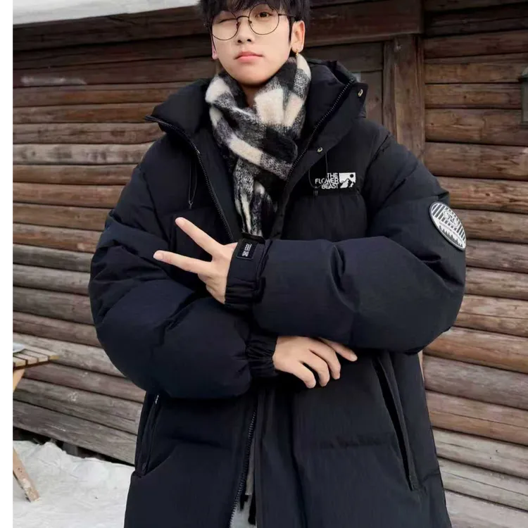 【新国标90白鸭绒】学生百搭时尚休闲连帽羽绒服加厚充绒【假一罚十】