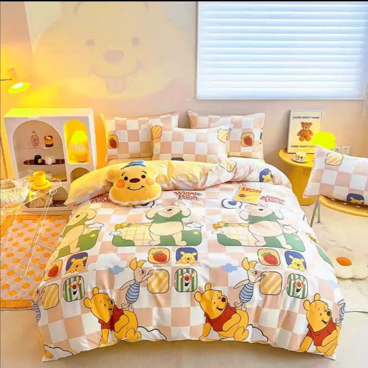 【维尼-1.5床单】全棉家用床品三件套儿童动漫卡通卧室套件A类全棉
