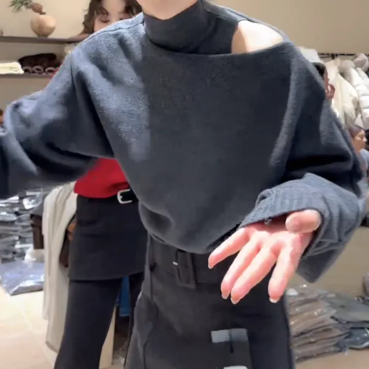 秋冬新款气质时尚百搭韩版高领背心上衣针织衫两件套LK2508496