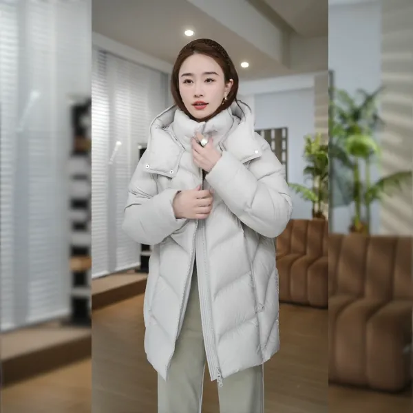 HELA AOMI “麦穗鹅”90鹅绒一手长连帽显瘦保暖羽绒服CY5DC64451