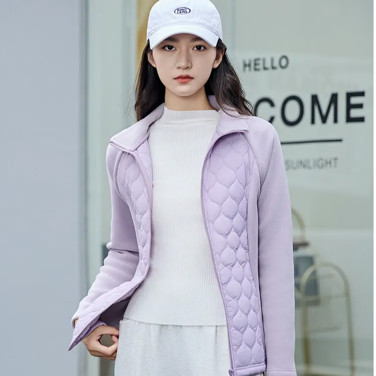 【崔老师优选】秋冬立领修身小蛮腰拼接时尚减龄保暖棉服 5860