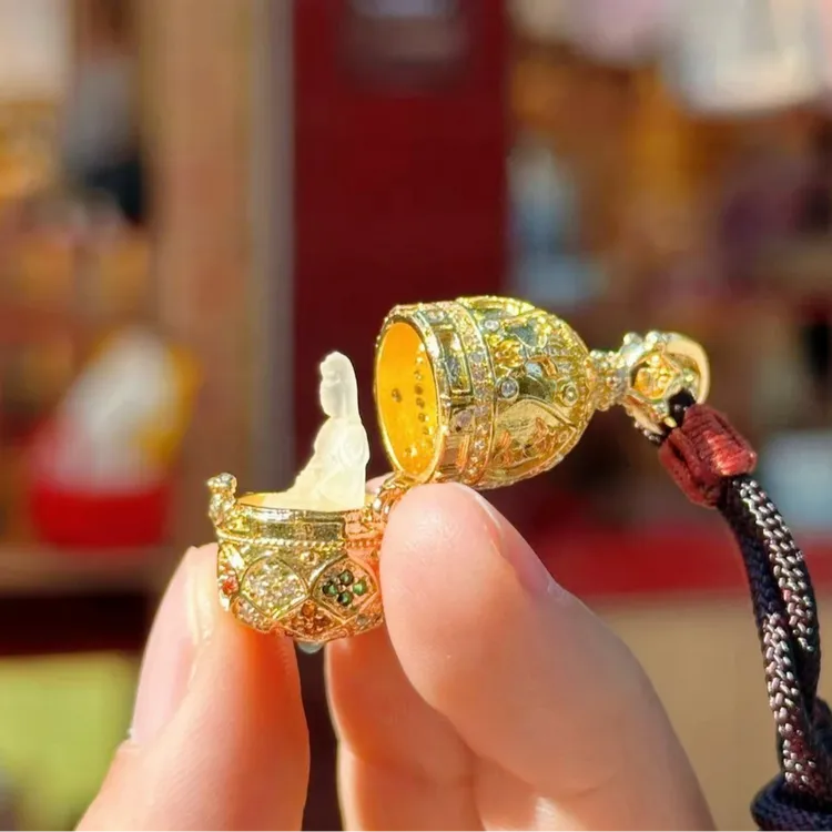 合金项链【花开见fo】南海观音琉璃项链 嘎乌盒复古新中式项链 5021