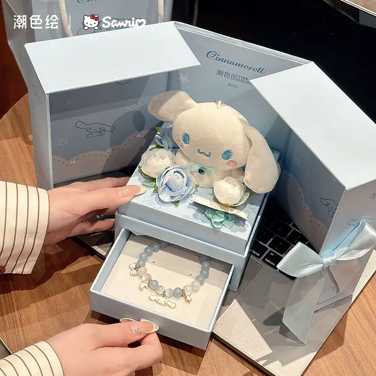 潮色绘 锌合金仿水晶手链 玉桂狗手串串珠女款轻奢送女友生日礼物