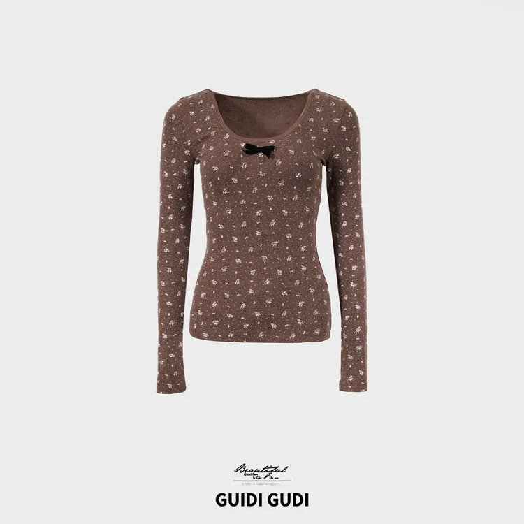 GUIDI GUDI【灰色印记】秋冬满印设计款休闲长袖/黄加蓝