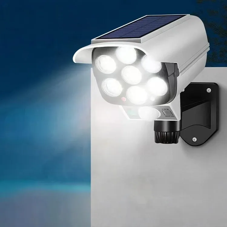 太阳能庭院户外灯仿真监控灯院子人体感应家用照明室外声控路灯