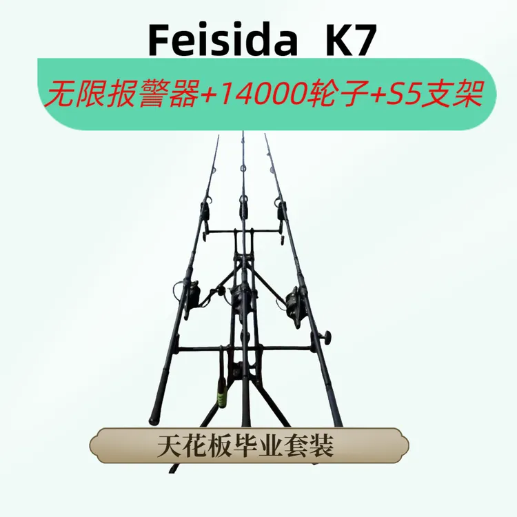 欧式钓竿天花板套装FeisidaK7无限报警器S5支架欧鲤钓竿全套
