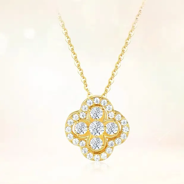 钛钢项链 时尚轻奢高定四叶草项链女双面百搭小众锁骨链ins灵动