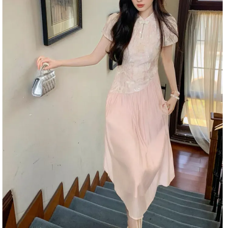 设计款小众轻奢连衣裙女装夏季新款原创新中式国风夏款裙子