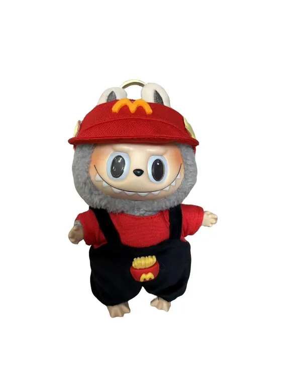 拉布布娃衣麦当劳制服M记坐坐派对马卡龙一二三代盲盒通用labubu