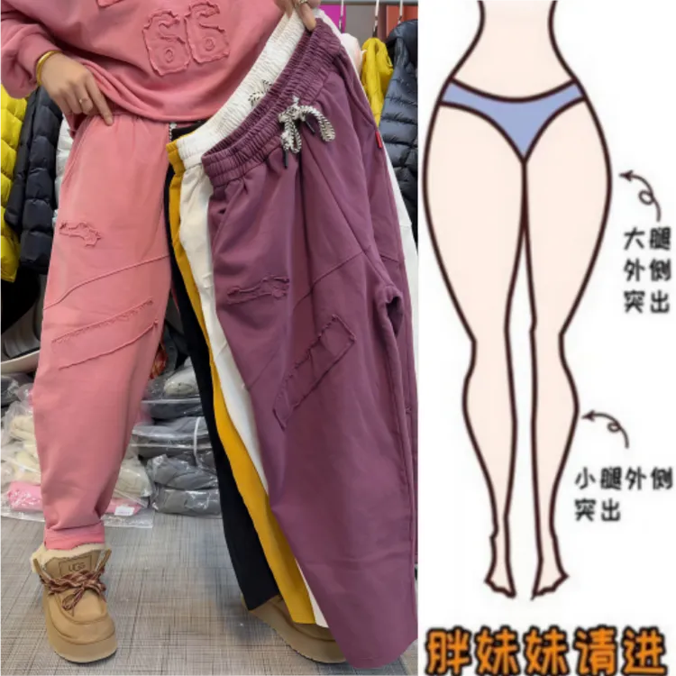 格洛森早春新款高腰显瘦时尚哈伦裤洋气减龄百搭宽松阔腿休闲卫裤