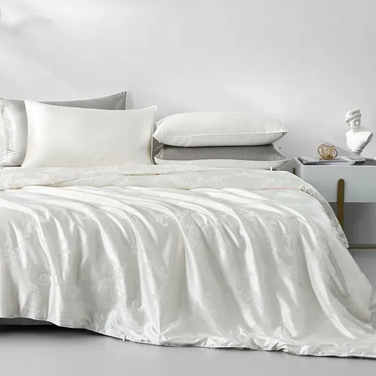 蚕丝被高档天丝贡缎提花双人春秋冬被四季可水洗高端舒适E742