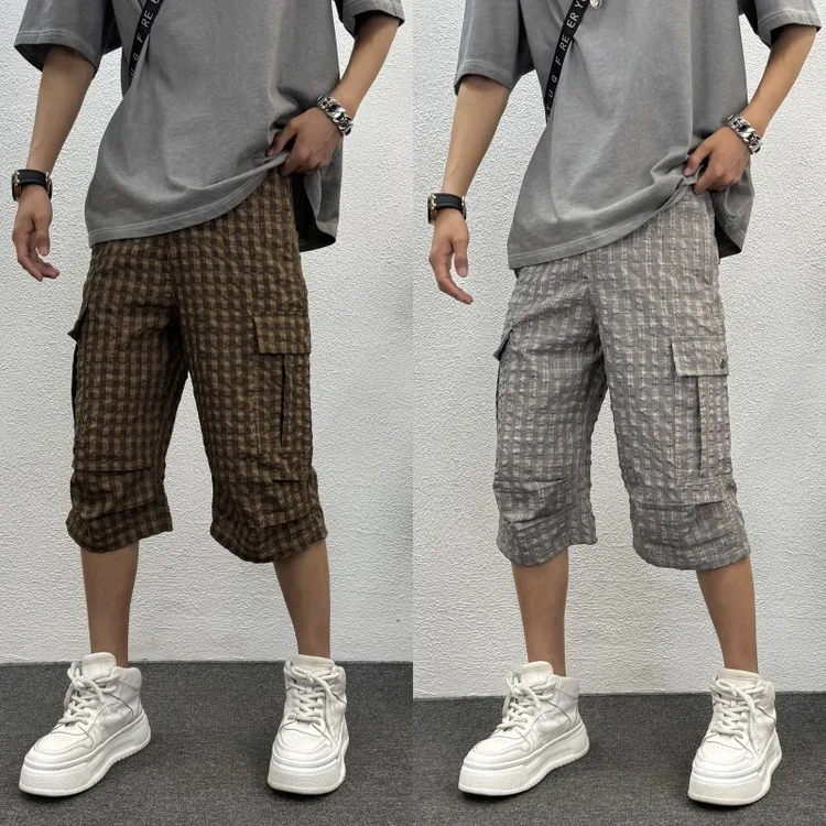 男士流行休闲短裤2025夏季新款七分裤帅气简单中裤大气日系沙滩裤