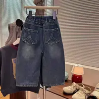 【现货】vilimama2025秋冬款口袋铆钉设计弯刀直筒加绒牛仔裤D25591