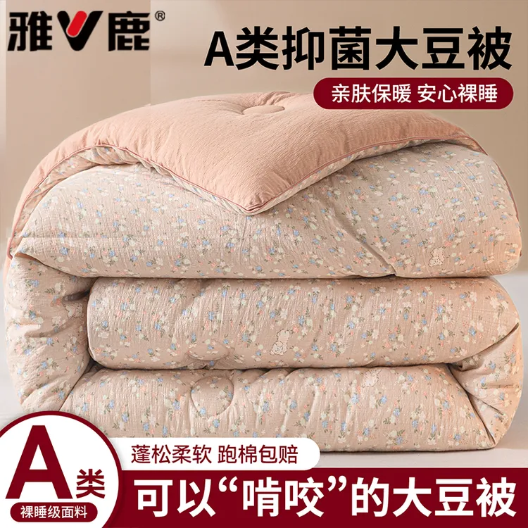 雅鹿大豆纤维被子被芯学生宿舍春秋被加厚冬被透气双层纱四季通用