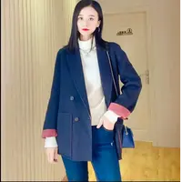 不支持退换/中款直下摆轻职风时尚毛呢外套