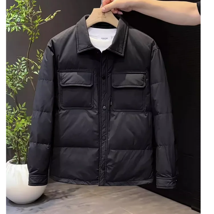 轻薄羽绒服男秋冬新款2026秋冬外套百搭潮流时尚夹克上衣衬衣外套