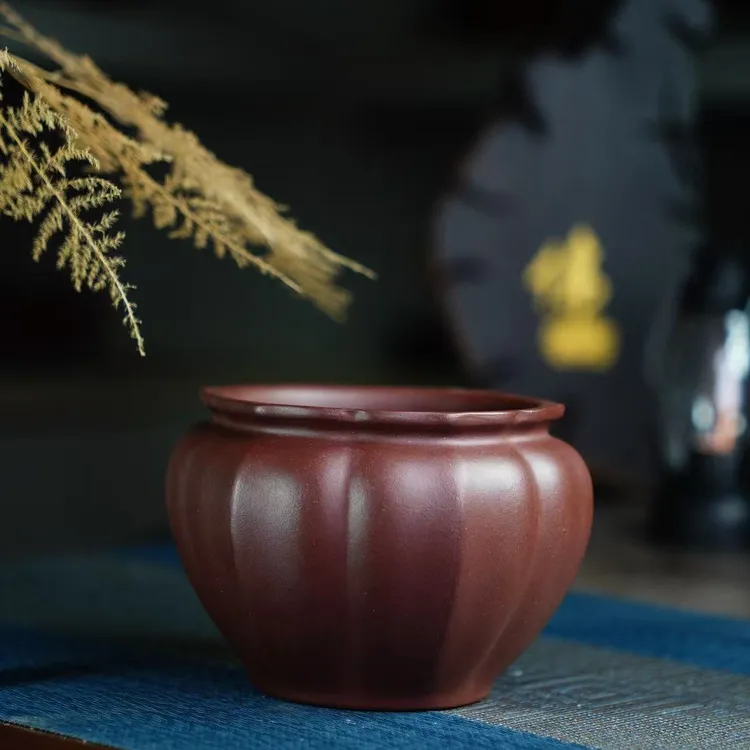 正宗原矿紫砂茶洗纯手工家用茶渣缸建水水盂功夫茶具储水配件
