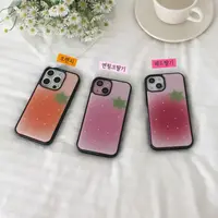 黑边滴胶韩风ins草莓适用苹果17air/iPhone17/16/15/14/13手机壳