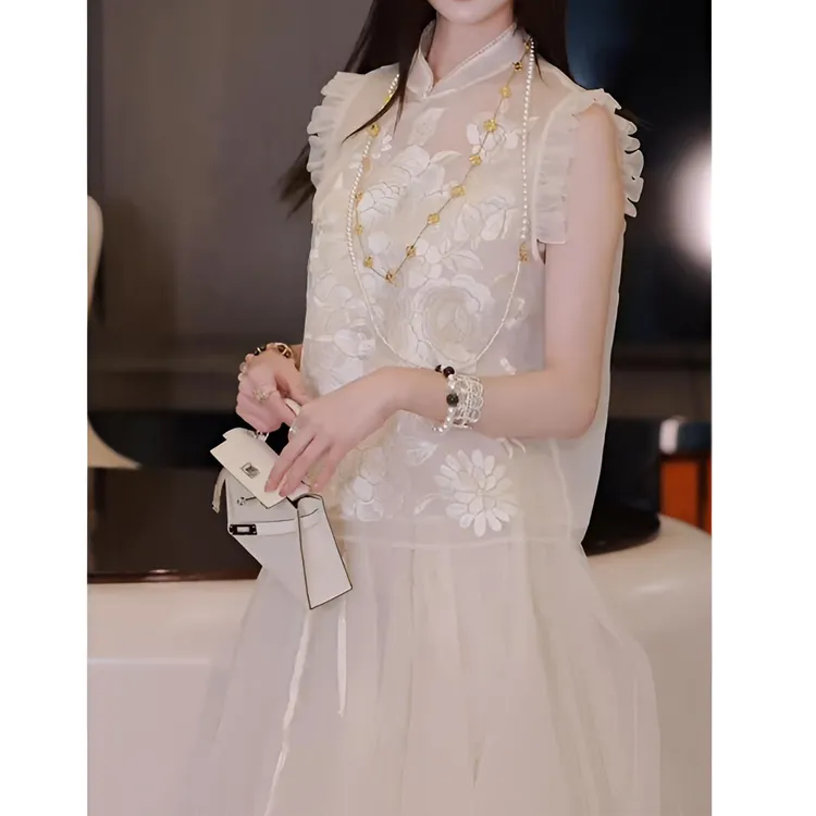 新中式国风盘扣刺绣短袖衬衫半身裙独特漂亮两件套女2025夏季新款