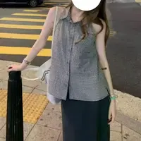 糯米服饰黑色格子上衣  5293-709