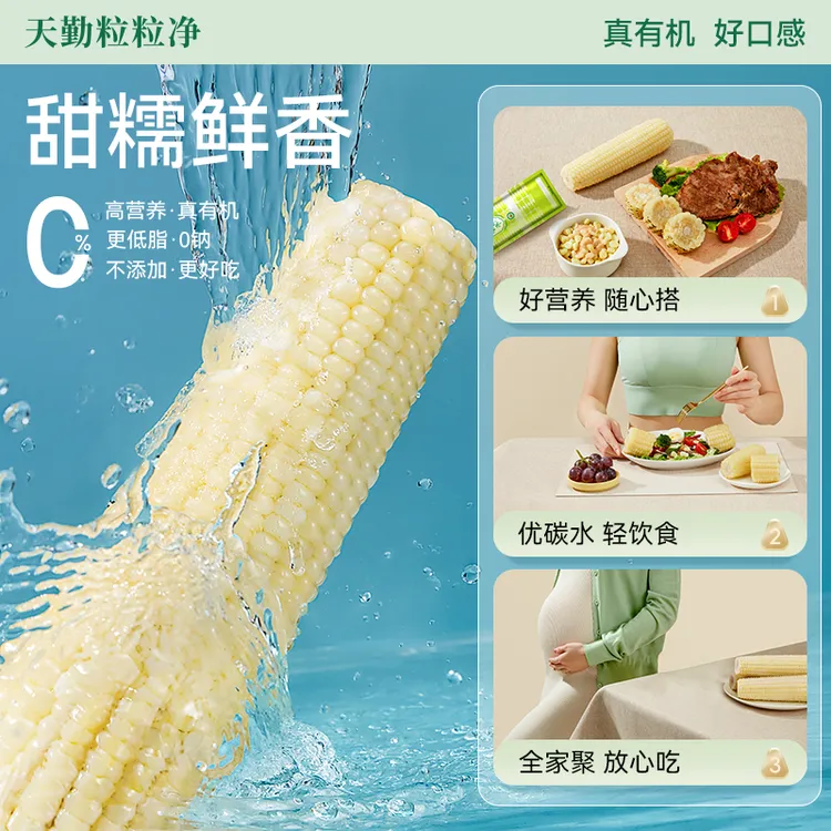 【25年头茬】天勤粒粒净白糯玉米300-350g*9支【有机】ZS软糯香甜j