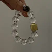 月球来信品牌设计款269白水晶近净体水波纹单圈设计款手串·定制