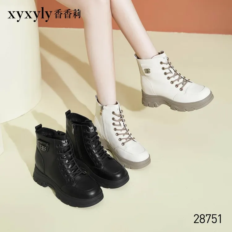 28751香香莉2005秋冬新款中跟保暖百搭女冬季女士英伦风马丁
