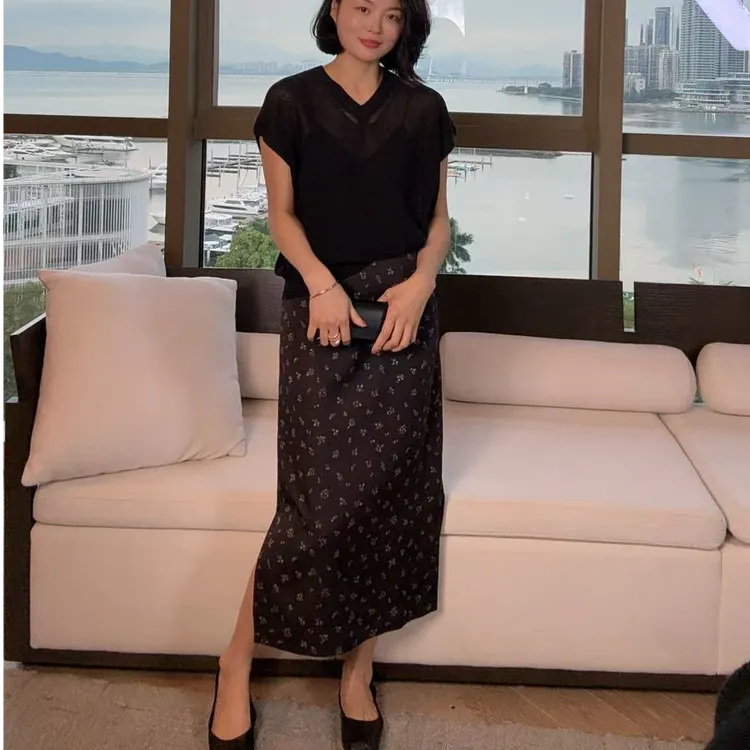 TANTAN 百搭显瘦气质碎花半裙1468