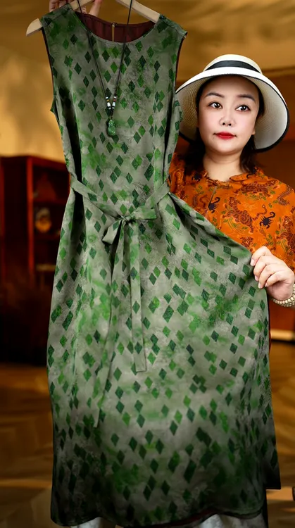 璀璨《非遗美学》T1674新中式国风气质休闲背心连衣裙