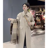 2024新款双面绵羊毛大衣女中长款时尚宽松气质百搭韩版外套