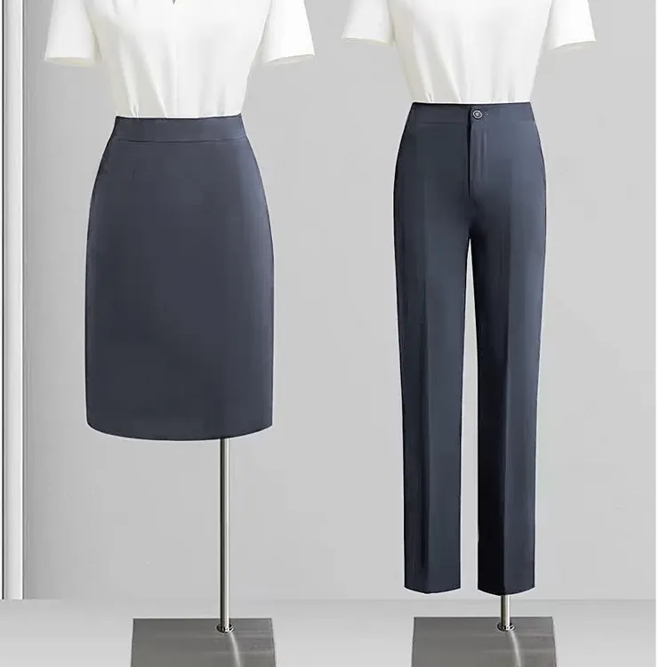九分裤面试正装裤拉链女工作服前台轻职风西装裤黑色春秋季西裤
