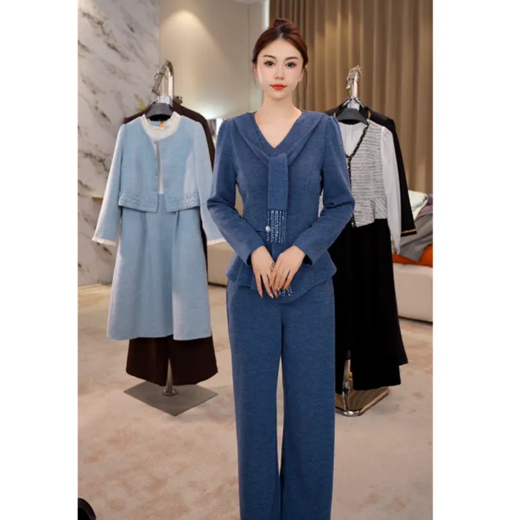 G9323小香风套装女2025新款秋季气质减龄搭配整套中年时尚两件套