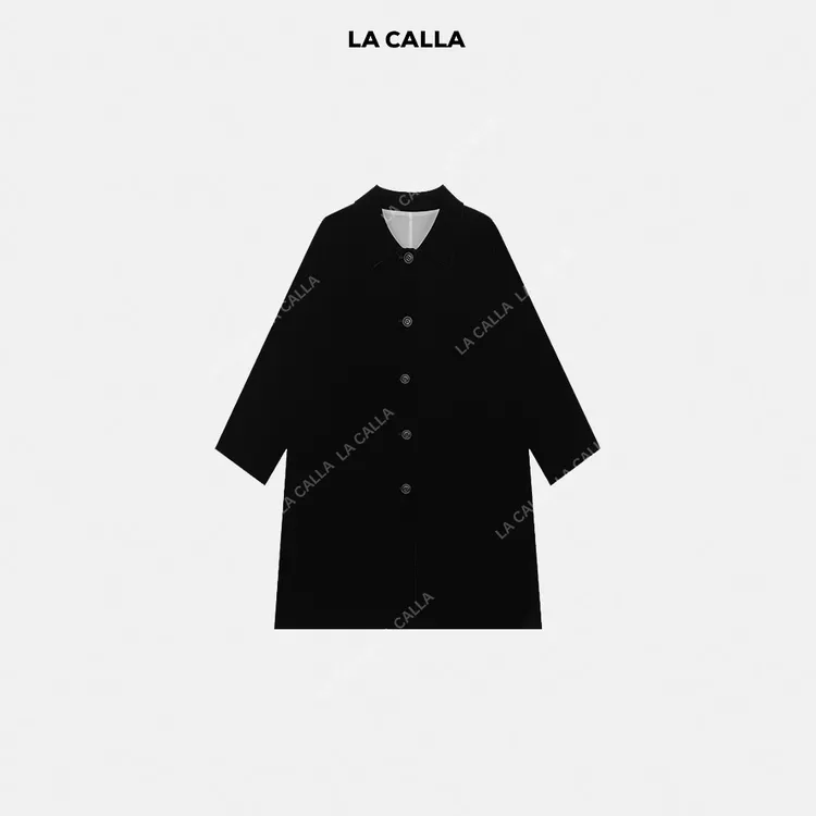 LA CALLA巴黎丝绒大衣感中长款丝绒大衣YY1822