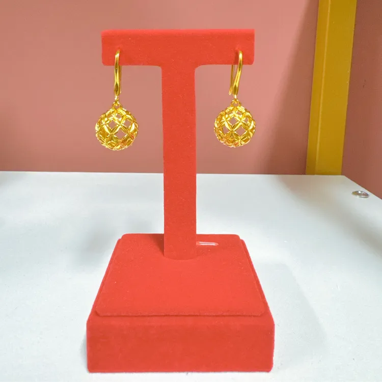 铜合金耳饰 买总高定镂空大耳坠古法厚金百搭时尚款