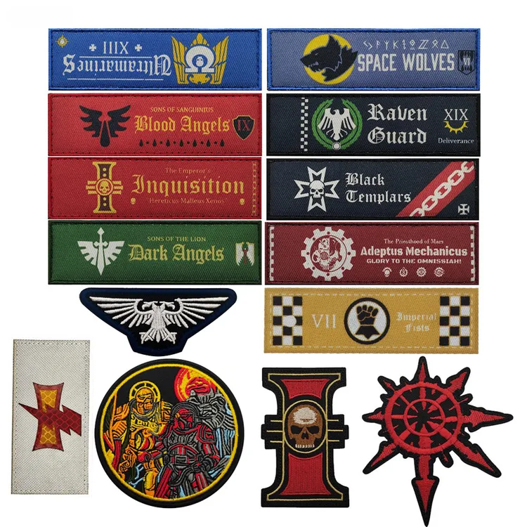 WarHammer40K战锤魔术贴章刺绣红色符号户外背包徽章动漫贴章臂章
