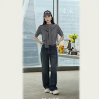 【丽公主专属】牛仔阔腿裤（水洗产品）2502158802