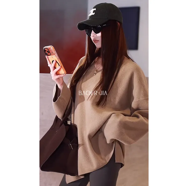 33-宝儿家含幂BV106725309冬季款薄款时尚纯色衫V领保暖羊毛上衣