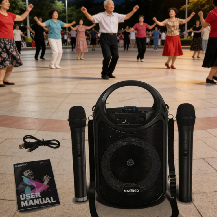 户外彩灯卡拉OK音箱带两个无线麦克风（C)